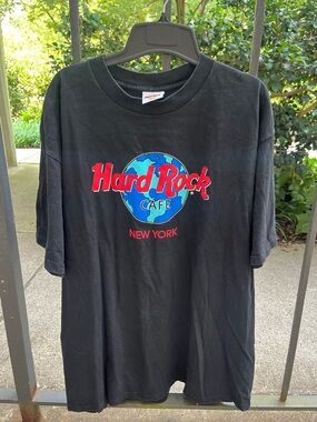 VTG Hard Rock Cafe: New York Black Cotton T-Shirt - XL